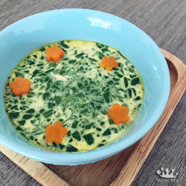 【嬰兒食譜】寶寶菠菜三文魚蒸蛋 (10M)