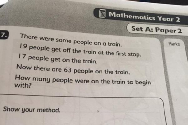 7歲小學生要學習代數？數學題令家長憤怒