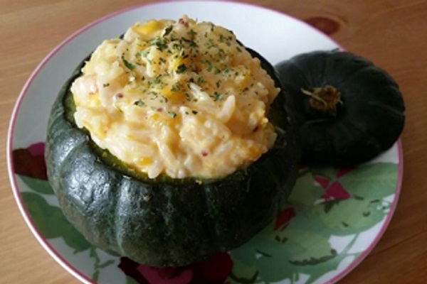 【幼兒食譜】原個迷你南瓜藍蝦燴飯