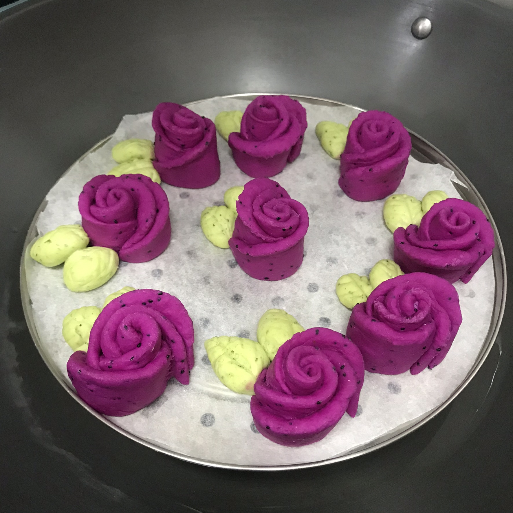 純天然玫瑰花造型饅頭(無糖、無添加)