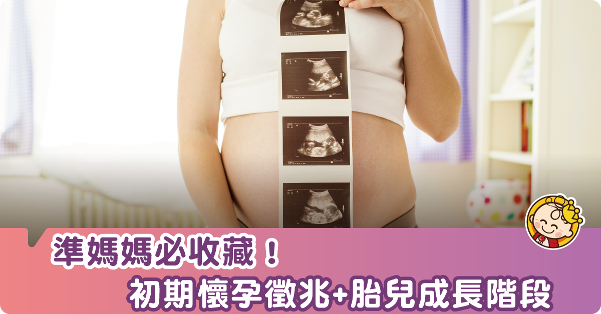 【胎兒成長】準媽媽必收藏！初期懷孕徵兆＋嬰兒成長階段＋懷孕週期胎兒大小