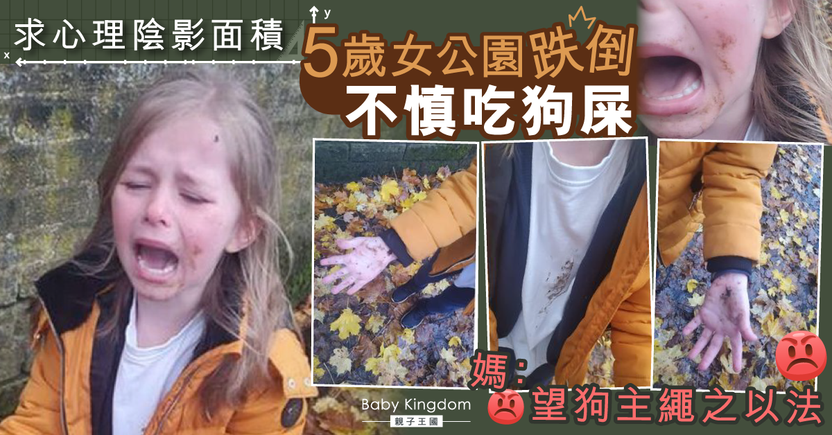 5歲女公園跌倒不慎吃狗屎 媽媽批狗主不負責任