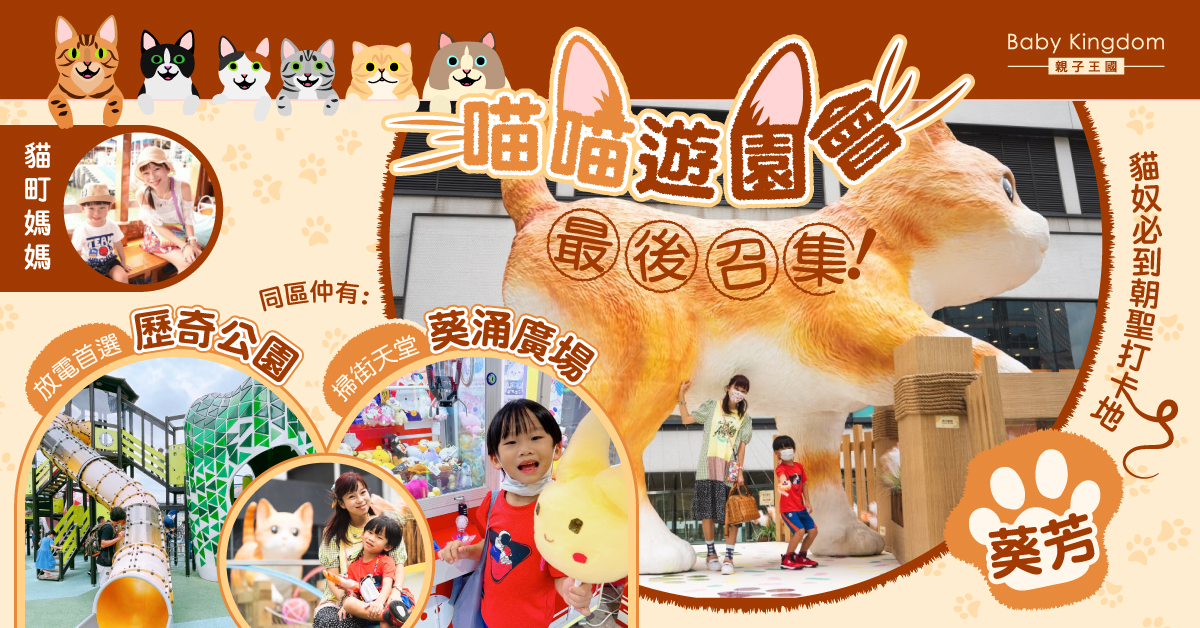 【親子好去處】葵芳玩樂提案!貓奴必到喵喵遊園會X免費歷奇公園X葵涌廣場