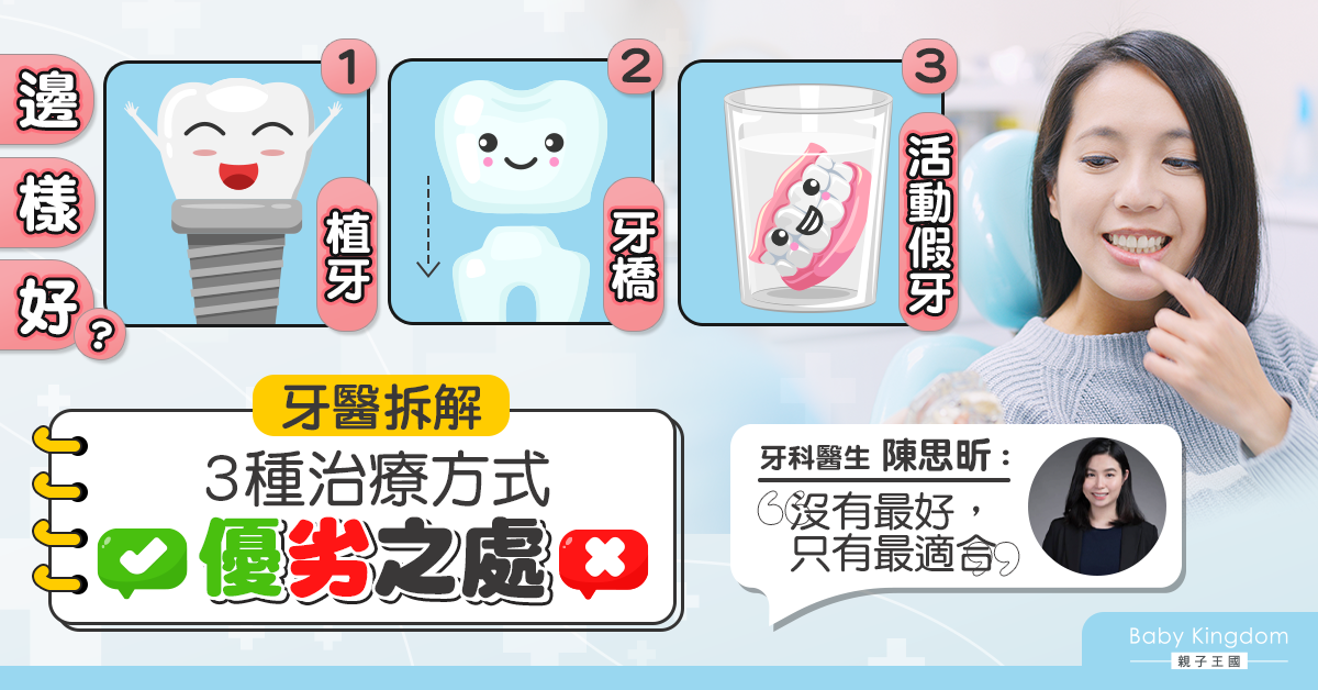【牙科迷思】牙醫親解植牙、牙橋及活動假牙邊樣好！三種治療方式7個回合大比拼！