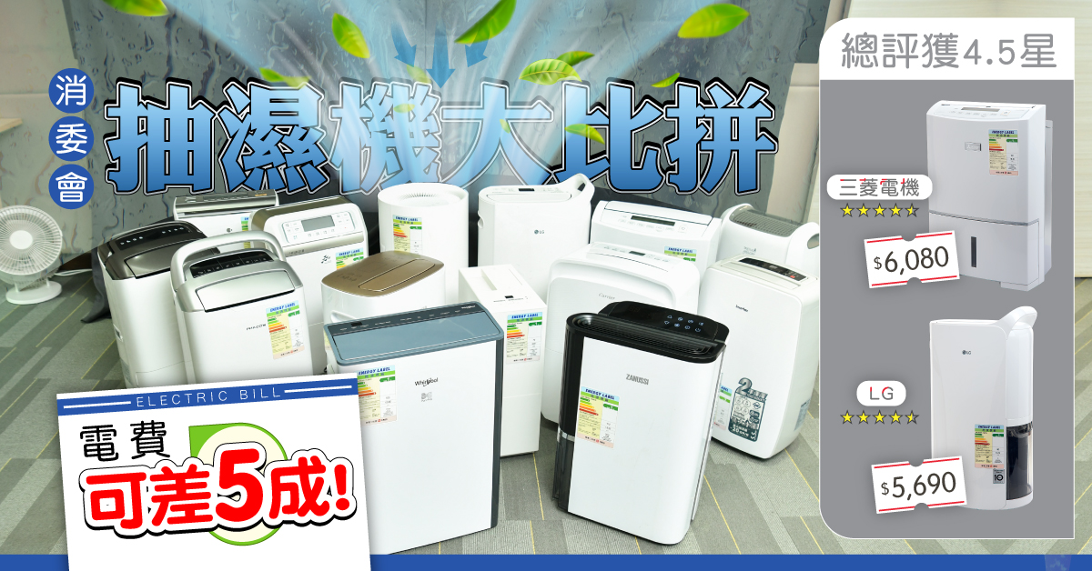 【內有詳細名單】消委會抽濕機大比拼 $2099小米評分勝$6180抽濕機